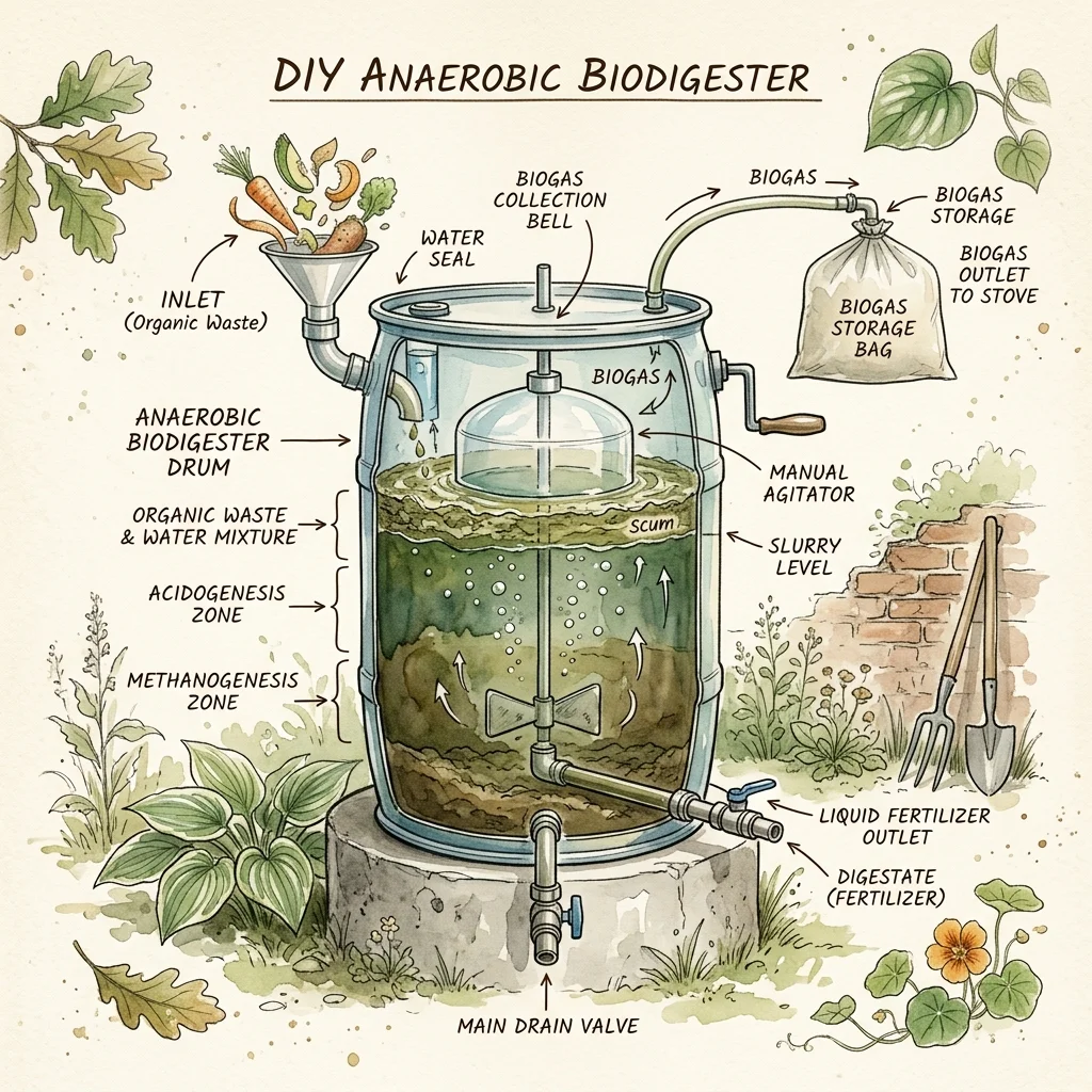 Generador de Gas Metano Casero (Biodigestor) - Aprende a construir un biodigestor anaeróbico a pequeña escala para producir gas metano ecológico (biogás) a partir de restos orgánicos.