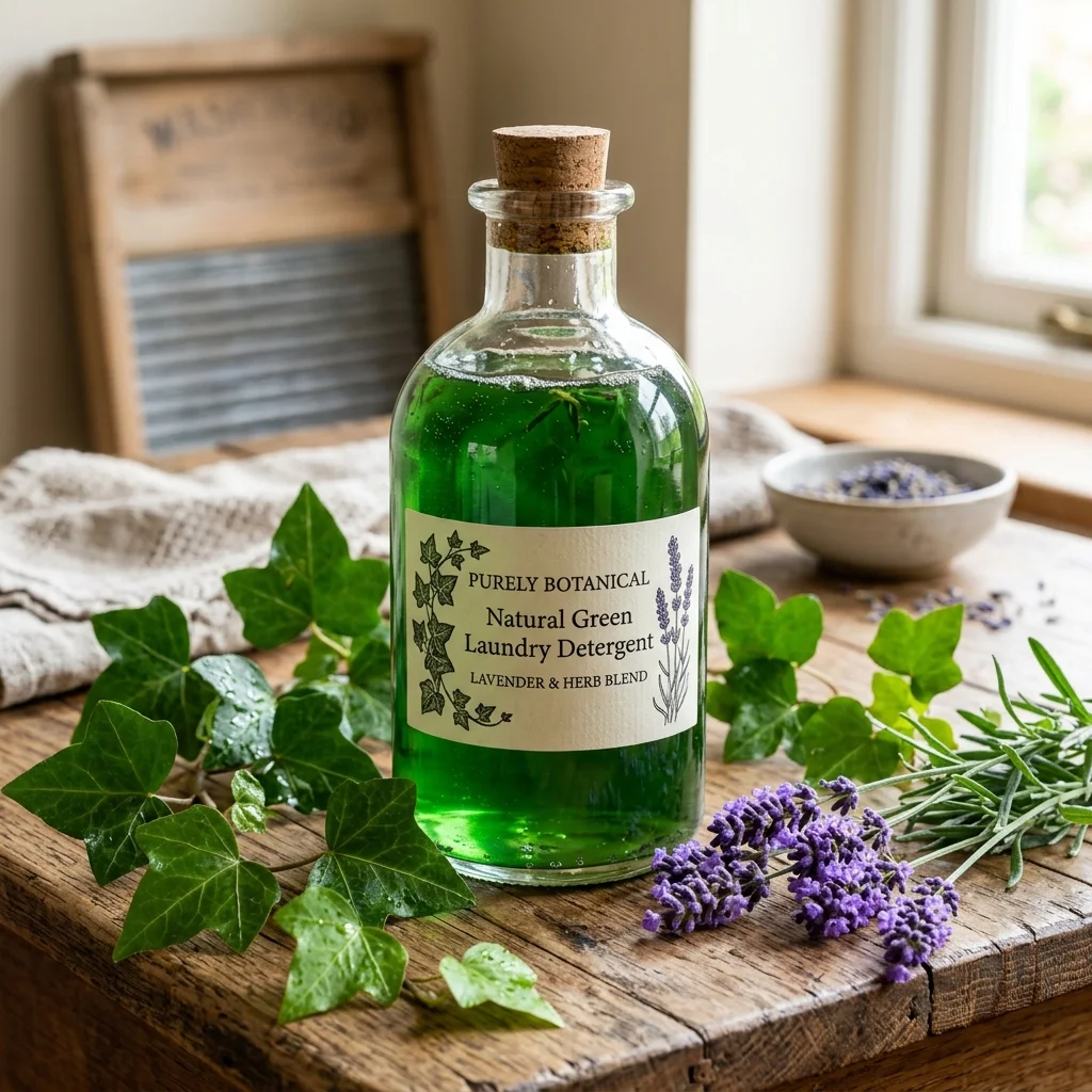 Recipe: Ivy and Lavender Liquid Detergent - Learn how to make your own concentrated organic detergent from common ivy leaves (rich in natural saponins) and flavored with wild lavender essence.