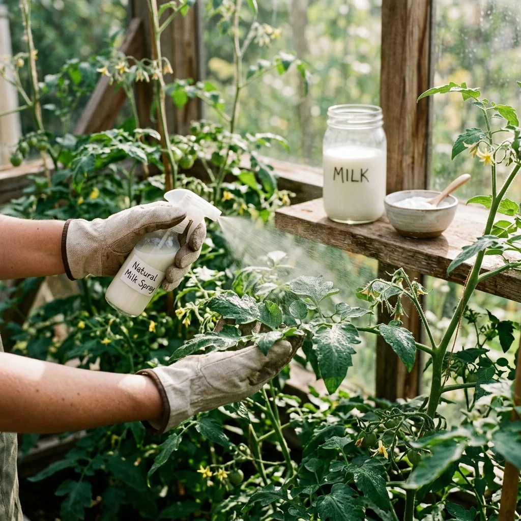 Recette : Fongicide au lait biologique et au bicarbonate de soude - Combattez l'oïdium, le mildiou et la rouille dans vos plantes et votre jardin avec un fongicide naturel à base de lactosérum de lait de vache et de bicarbonate de sodium.
