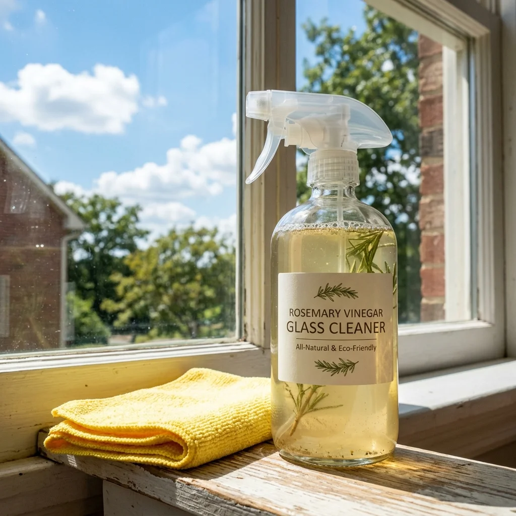 Limpiacristales Natural de Alcohol de Romero - Consigue cristales, espejos y ventanas impecables y sin reflejos con un limpiador casero de rápida evaporación a base de alcohol isopropílico macerado con romero.