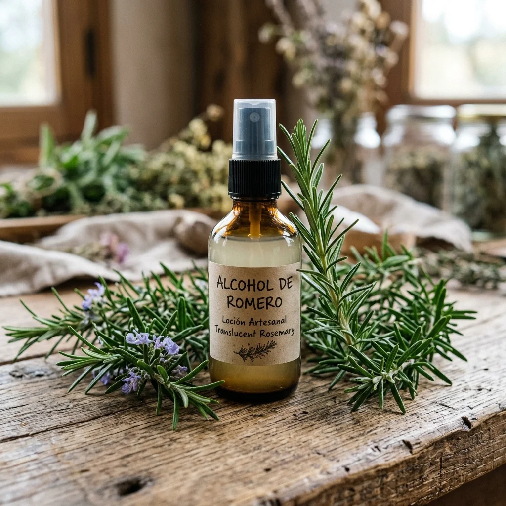 Recipe: Rosemary Alcohol Repellent Lotion - Alcoholic maceration of fresh rosemary branches. It acts as a volatile olfactory barrier for surface application on textiles, window frames and doors.