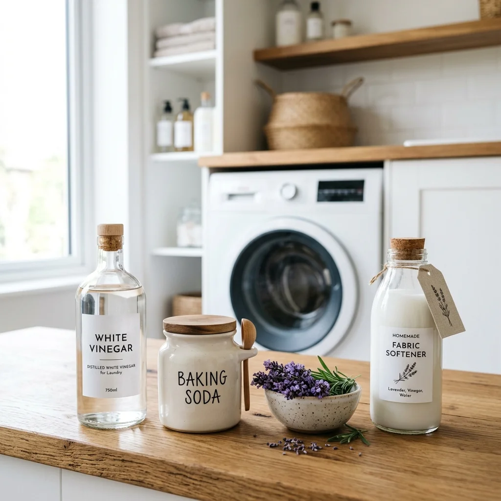 Recipe: Vinegar and Baking Soda Fabric Softener - Natural textile softener that removes lime from water, softens clothing fibers and prevents odors without leaving synthetic oils on fabrics.