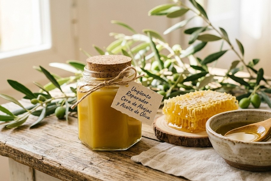 Ungüento Reparador de Cera de Abejas y Aceite de Oliva